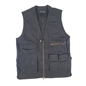 5.11 Tactical Series Vest Jacket Black Canvas Utility Pockets Hunting Men's Sz M